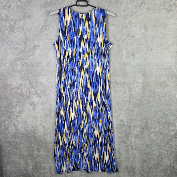 Womens Ruby Rd Sleeveless Blue Yellow Abstract Print Maxi Dress Polyester XL - Picture 3 of 6